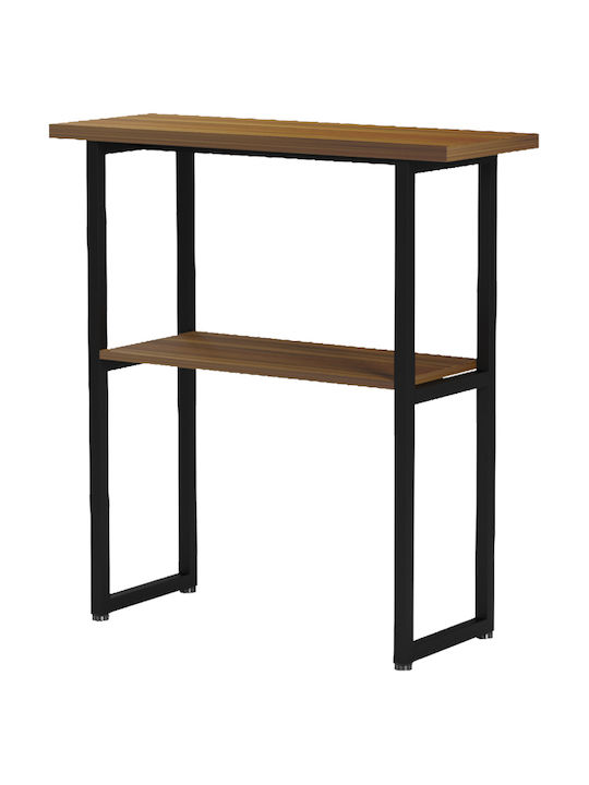 Solain Console Table from Wood & Metal Walnut-Black L79xW29xH85cm