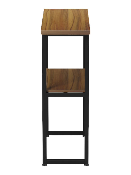 Solain Console Table from Wood & Metal Walnut-Black L79xW29xH85cm