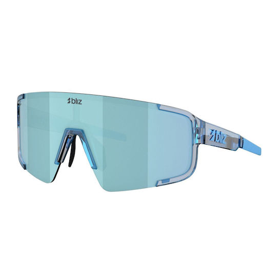 Bliz Cycling Glasses Ice With Blue Frame And Transparent Dark Polarized Photochromic Lenses