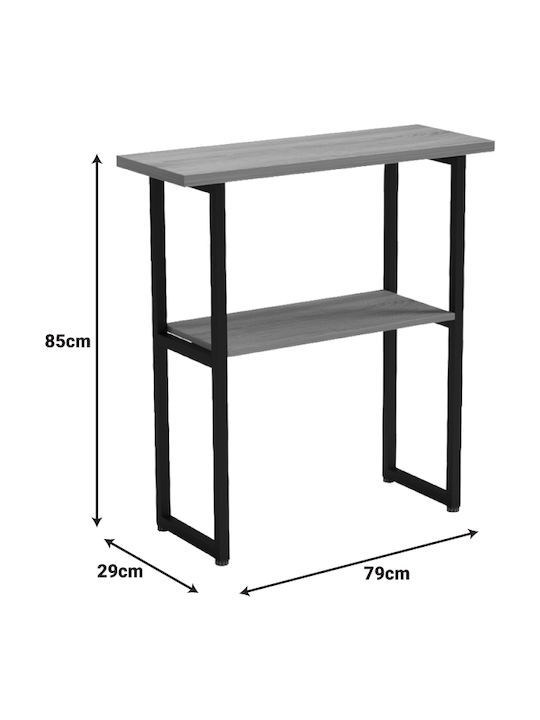 Solain Console Table from Wood & Metal Walnut-Black L79xW29xH85cm