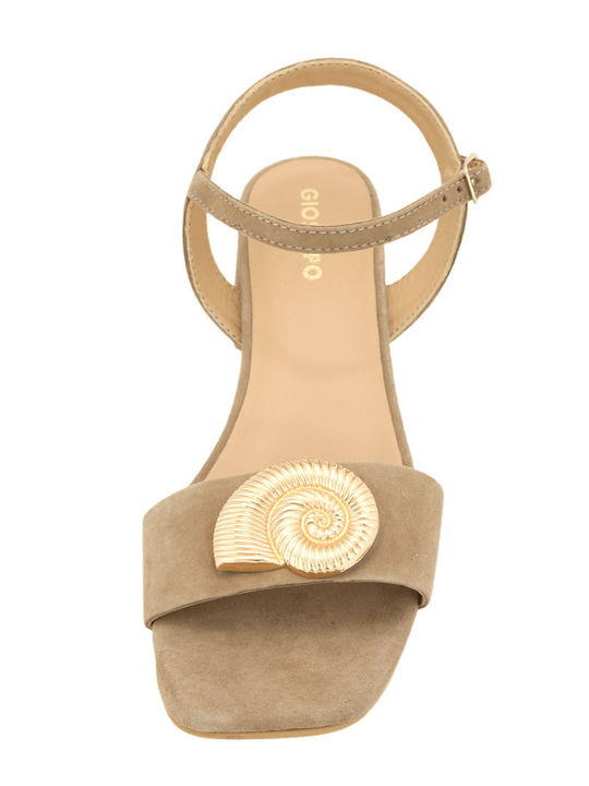 Suede Damen Sandalen Braun