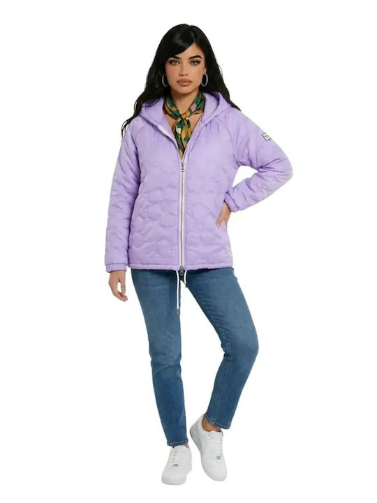 Short Women's Jacket for Spring Autumn Eggplant