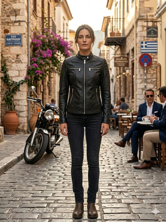 Γυναικείο Biker Jacket Μαύρο