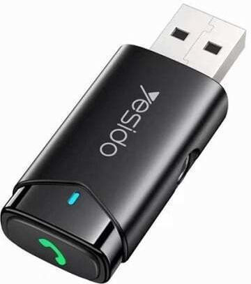 Kabelloser Auto-AUX Empfänger Bluetooth 5.0 Freisprecheinrichtung USB Yesido Schwarz