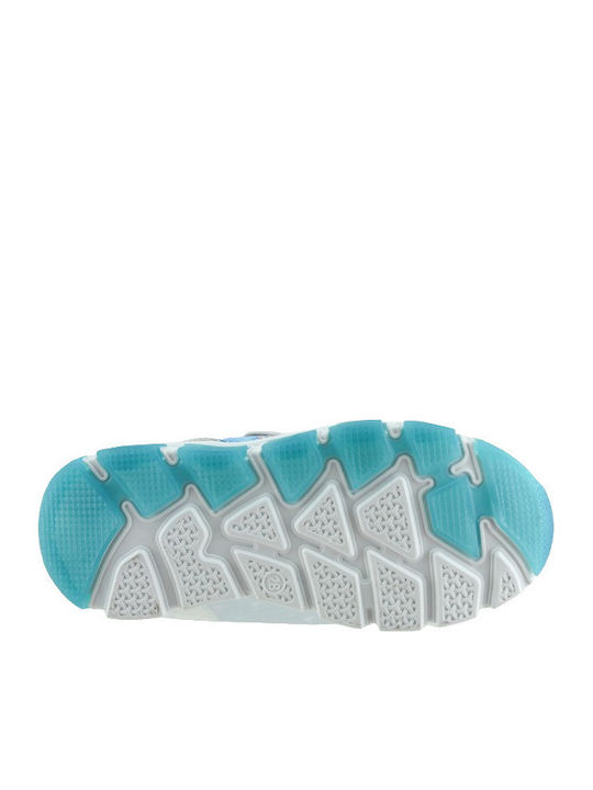 Disney Frozen Kids Sneakers with Hoop & Loop Closure and Lights Light Blue