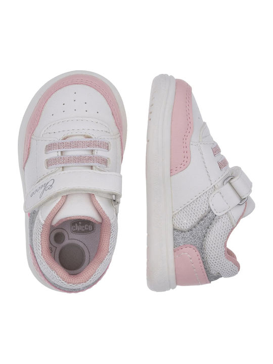 Παιδικά Sneakers Ανατομικά με Σκρατς Λευκά
