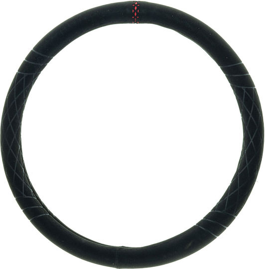 Einparts Car Steering Wheel Cover Synthetic Red with Red Seam