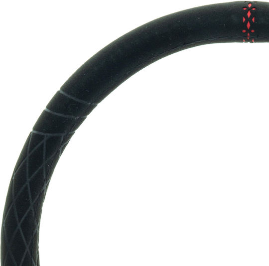 Einparts Car Steering Wheel Cover Synthetic Red with Red Seam