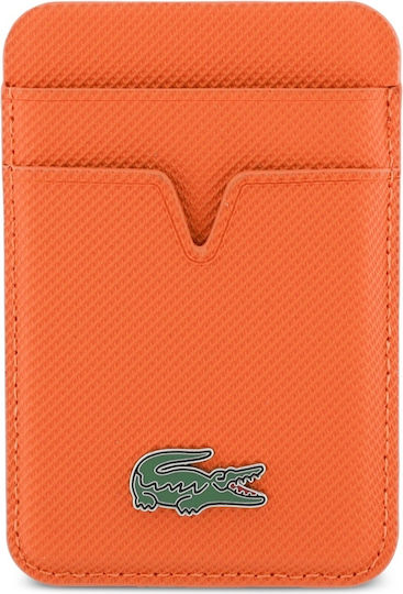 Lacoste MagSafe Калъф За Карти Iconic Petit Pique В Оранжев Цвят
