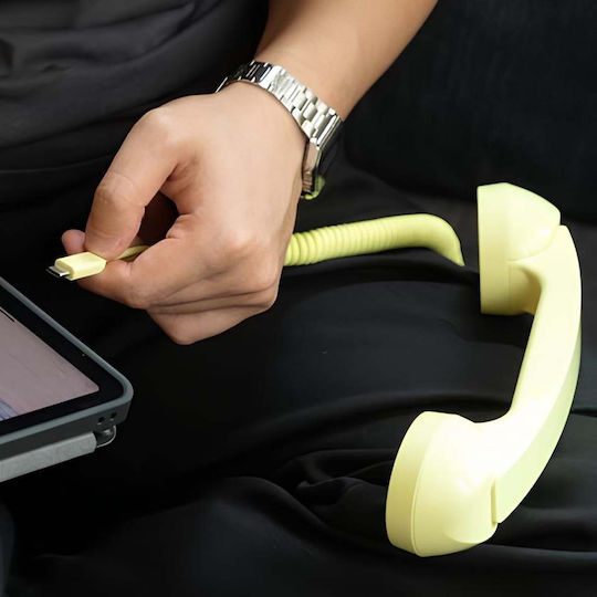 Native Union Retro Pop Phone Usb-c Combined Microphone Calls Video Yellow
