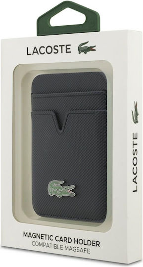 Lacoste MagSafe Husă Pentru Carduri Iconic Petit Pique în Culoare Albastru Marin