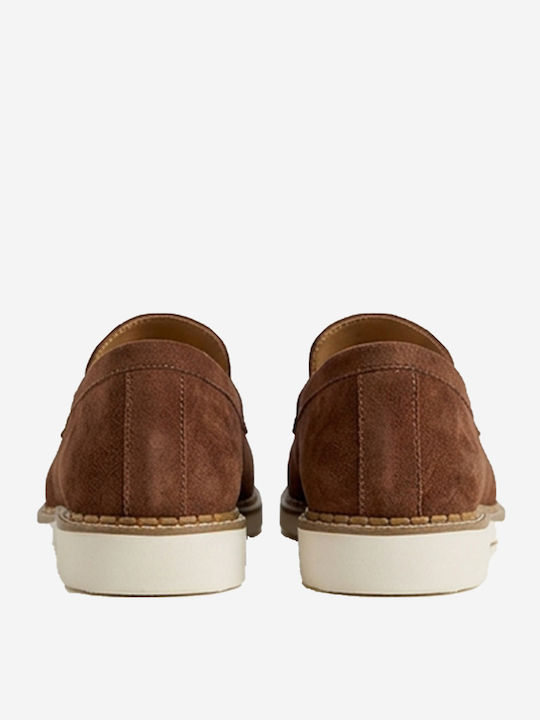 Suede Ανδρικά Loafers σε Καφέ Χρώμα