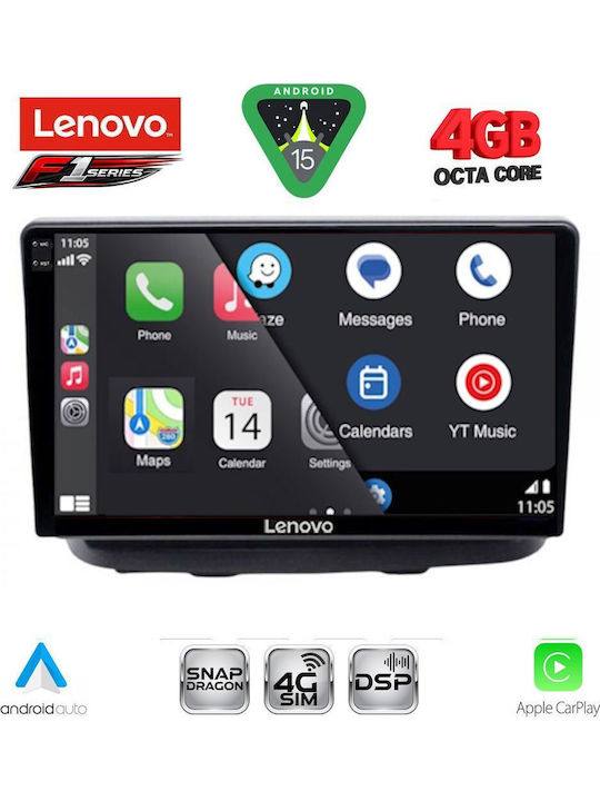 Lenovo Car Audio System for Fiat Doblo 2002-2009 (Bluetooth/USB/WiFi/GPS/Apple CarPlay/Android Auto) with 10" Touch Screen