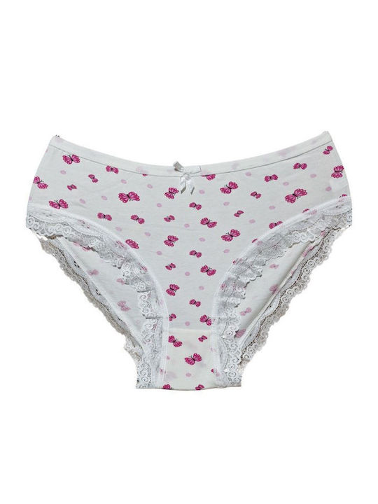 1507 Baumwoll Damen-Slips MultiPack mit Spitze Mehrfarbig