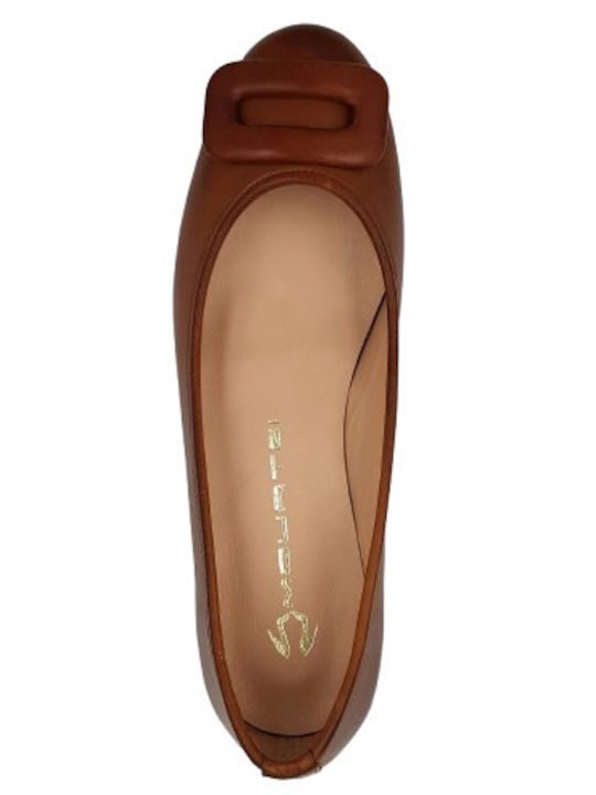 Leather Heels Tabac Brown