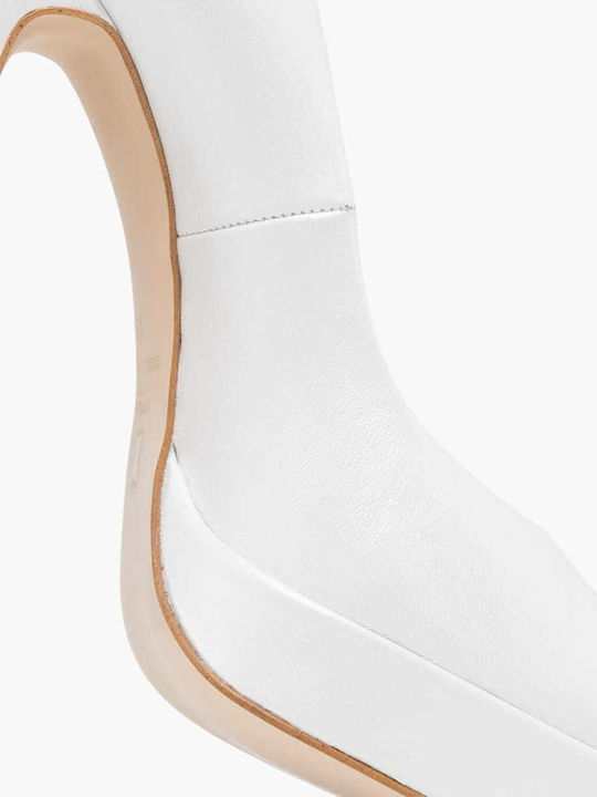 White Leather Heels