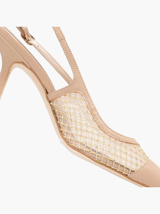Leather Beige Heels