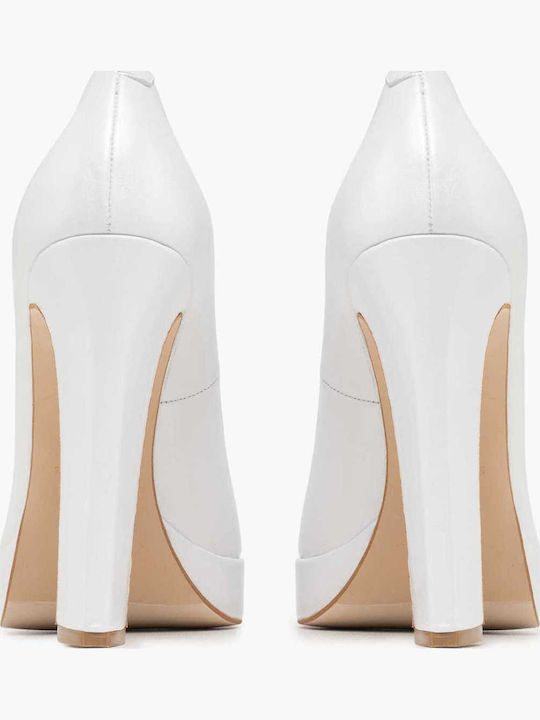 White Leather Heels