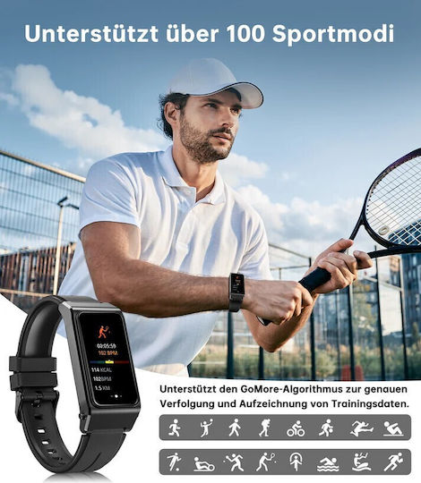 Oukitel BT11 Titanium Smartwatch με Παλμογράφο (Μαύρο)