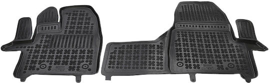 Rubber Car Mats Ford Tourneo Custom 2018+ Version Titanium 2 Passenger Automatic Gearbox Raised Sides Type 1 Piece Rezaw Plast Rezaw-plast