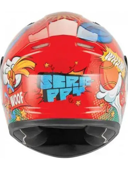 Nox N731 Scrappy Червено Гланц Детска Каска за Мотор Full Face ECE 22.06 1250gr