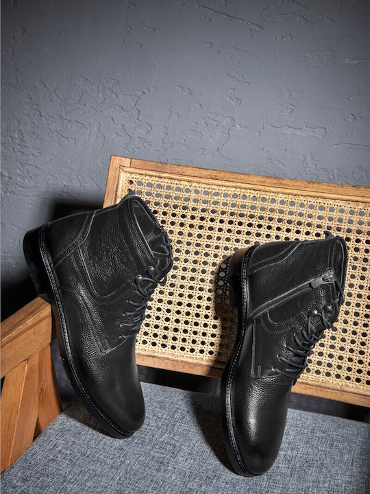 Herrenstiefel Schwarz Leder