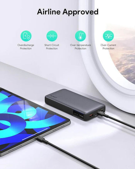 Aukey PB-Y42 Външна Батерия 20000mAh 30W с USB-A Изходен Порт и 2 USB-C Изходни Порта Power Delivery / PPS Черна