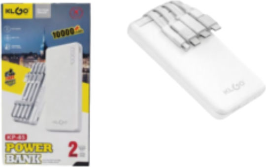 KLGO KP-65 Power Bank 10000mAh Λευκό