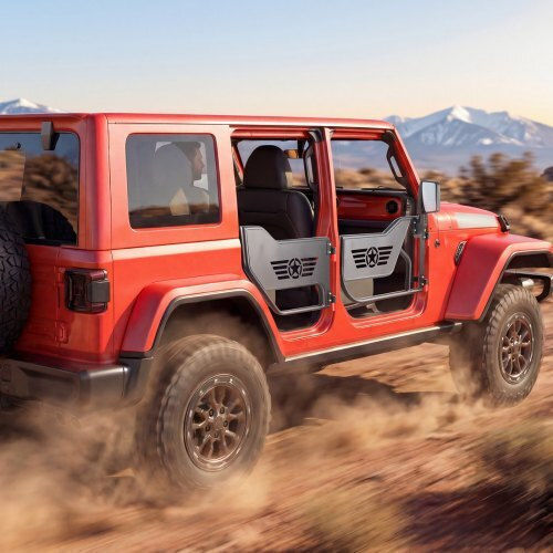 Vevor Jeep Tube Doors 4-door Compatible 2018-2026 Jeep Wrangler Jl Jlu & Gladiator Jt 4xe Steel Off Road Front & Rear Tubular Half Doors Dot Certified Side View Mirrors Rubber Pads
