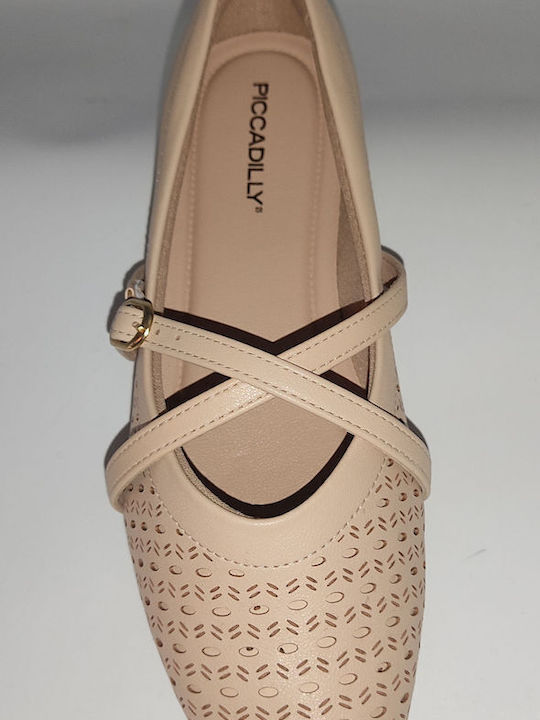 Women's Ballerina Shoes in Beige Color