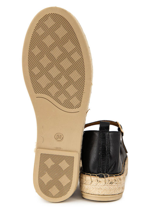 Leather Women's Ballerina Shoes in Black Colour