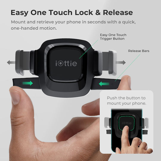 iOttie Touch Mini Car Mobile Mount with Adjustable Hooks Black