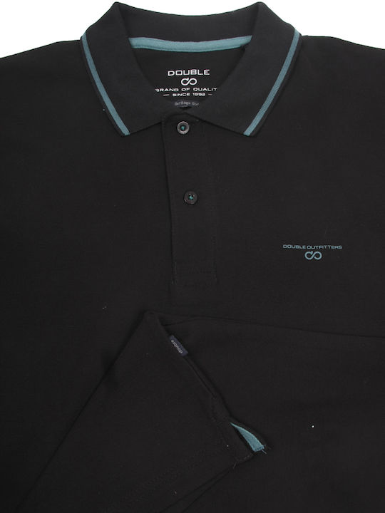 Double Polo Black Blouse