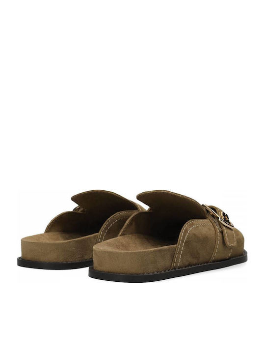 Flat Mules σε Καφέ Χρώμα