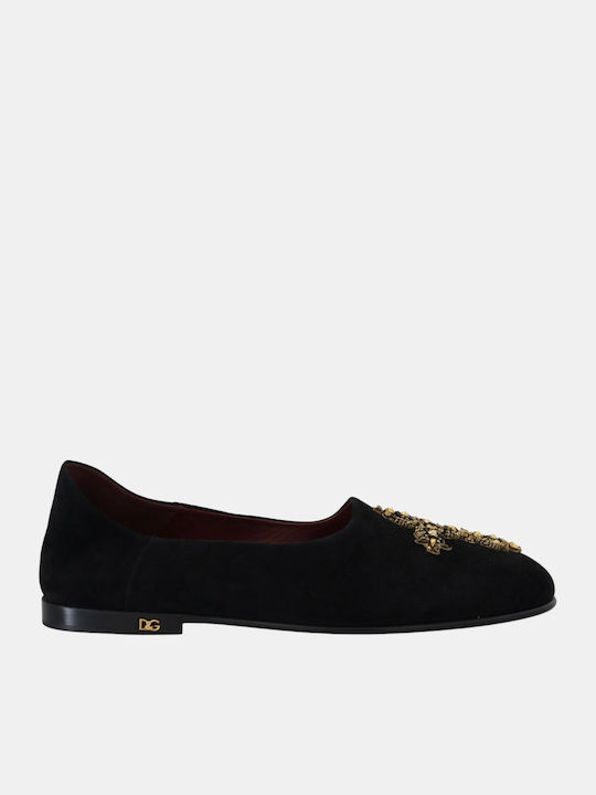 Suede Men's Loafers in Black Colour
