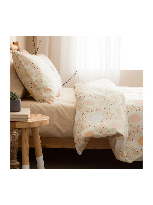 Vesta Home Amanda-1 Bed Sheets Set King Size 270x260cm Beige 4 Pieces