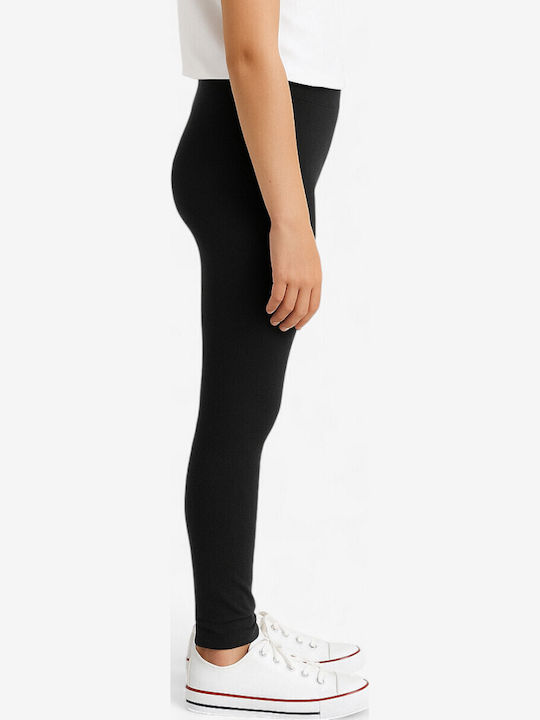 Kinderleggings Sport Lang Schwarz