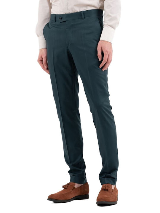 Summer Men's Suit with Vest Slim Fit Green