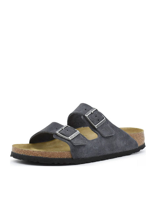 Birkenstock Suede Leather Men's Sandals in Gray Colour