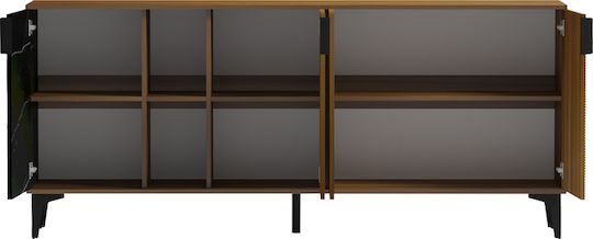 Μπουφές Riba από Ξύλο & Μέταλλο Καρυδί-μαύρη 180x40x78cm Μπουφές Riba από Ξύλο & Μέταλλο Καρυδί-μαύρη 180x40x78cm