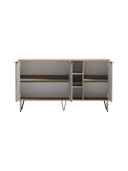 Bufet Balain din Lemn și Metal Gri 142x35.5x83cm