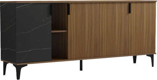 Μπουφές Riba από Ξύλο & Μέταλλο Καρυδί-μαύρη 180x40x78cm