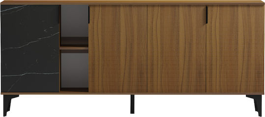 Μπουφές Riba από Ξύλο & Μέταλλο Καρυδί-μαύρη 180x40x78cm