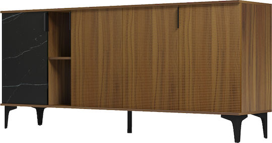 Μπουφές Riba από Ξύλο & Μέταλλο Καρυδί-μαύρη 180x40x78cm