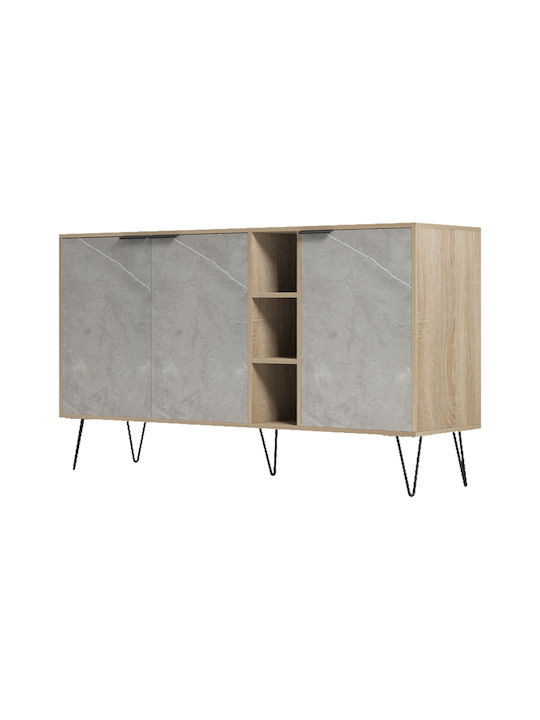 Bufet Balain din Lemn și Metal Gri 142x35.5x83cm