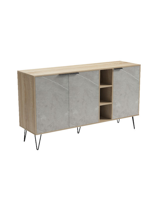 Bufet Balain din Lemn și Metal Gri 142x35.5x83cm