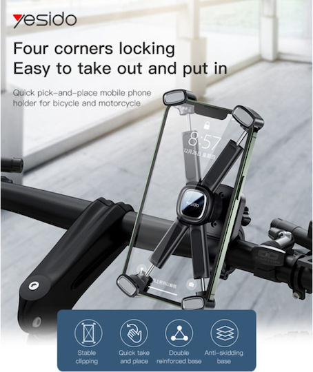 Bicycle Phone Holder 360 Rotation X-grip Mount 2.8cm Handlebar Yesido Black