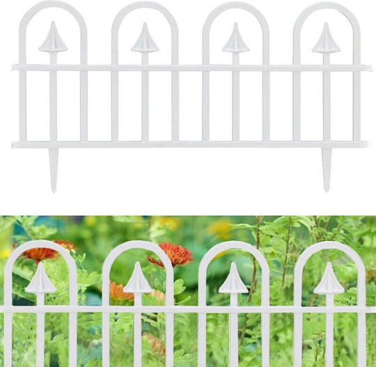 Garden Fence 60x31 Cm 4 Segments Connectable White Pvc