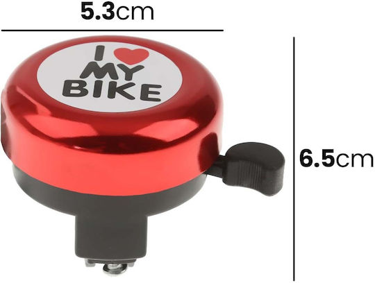 Avizar Clopot Mediu din Oțel pentru Bicicletă pentru Ghidon Standard Roșu