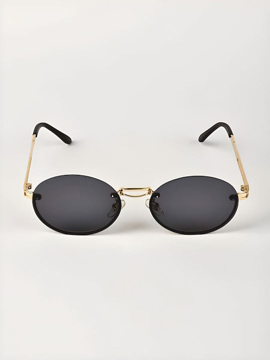 AV Sunglasses Tamara Unisex Sunglasses With Black Metallic Frame And Black Lens